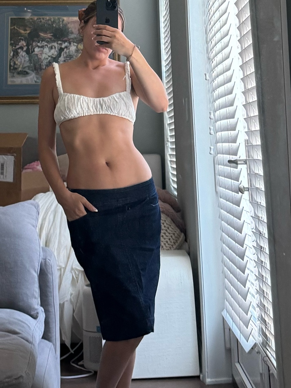 LOFT Navy Midi Pencil Skirt